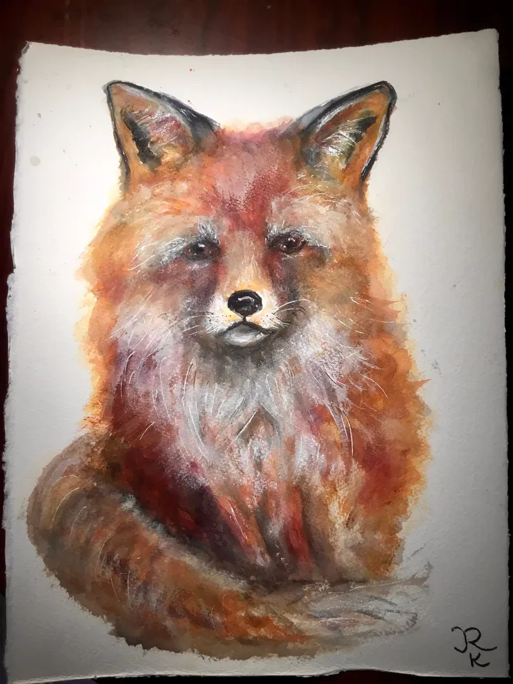 Fox original watercolor painting,watercolor animals painting,kids room wall art,fox painting,children room animals decoration, fox art gifts