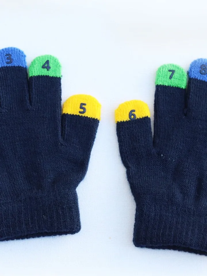 Gloves for boy, Kids finger gloves, toddler stretch winter gloves, colourful fun hands