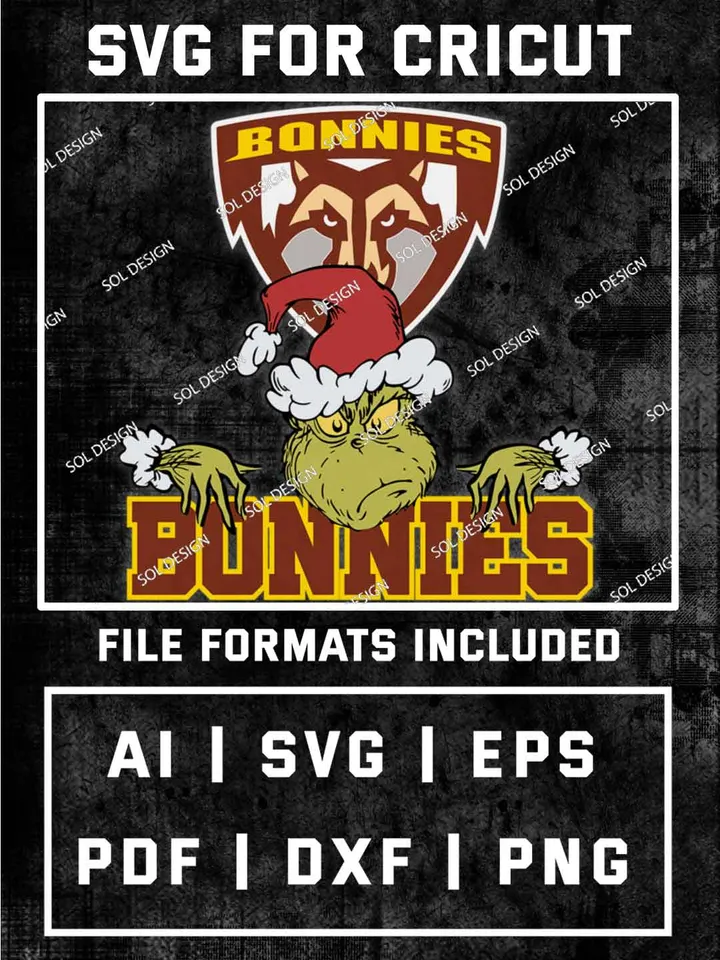 Grinch St. Bonaventure Bonnies SVG, NCAA SVG Design, NCAA St. Bonaventure Bonnies SVG, NCAA Bonnies Cricut, Christmas Svg, Grinch svg, Digital Download
