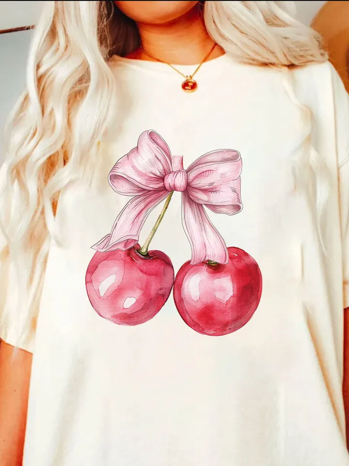 Cherry coquette bow png soft girl era aesthetic png Trendy Cherry png coquette shirt design retro mama png cherry bow png sublimation design