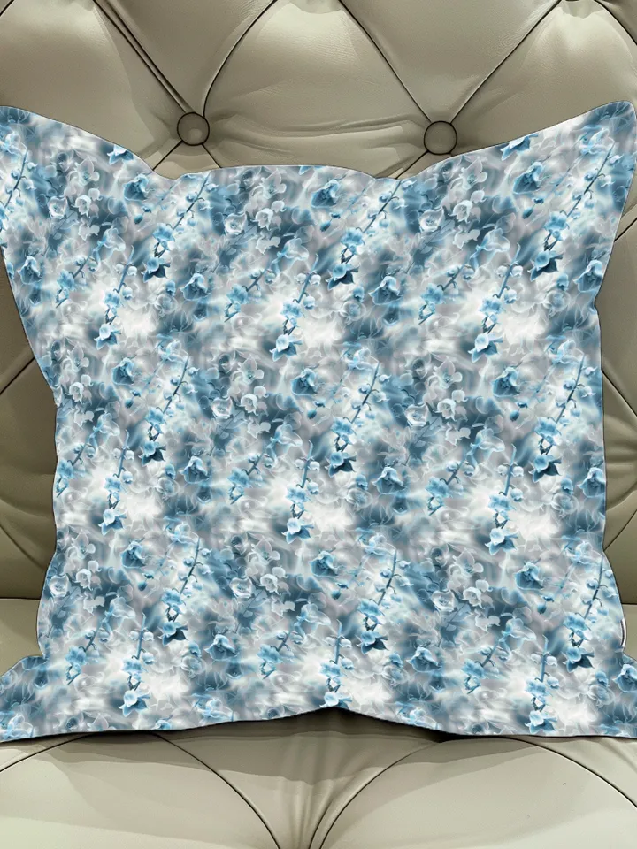 Seamless blue lilies of the valley flowers pattern, digital paper, mosaic pattern, 
abstract floral seamless pattern, repeating pattern, commercial use