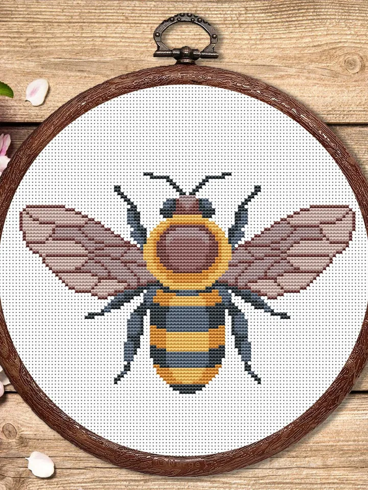 The Bee Cross Stitch Pattern, Summer Cross Stitch Pattern, Embroidery Bee, Insect Cross Stitch Pattern, Modern Cross Stitch Pattern #anm006