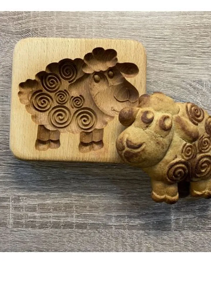 Sheep Embossed cookie mold, cookie cutter, wooden mold, Wooden stamp stamp for gingerbread cookies springerle stamp