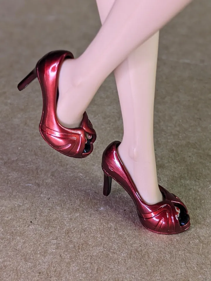 Cherry Red heels sandals for fashion female dolls (Color Infusion, MH)