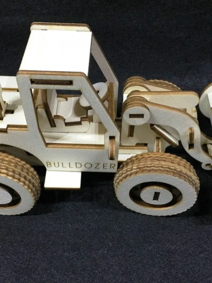 Digital Template Cnc Router Files Cnc Bulldozer Files for Wood Laser Cut Pattern