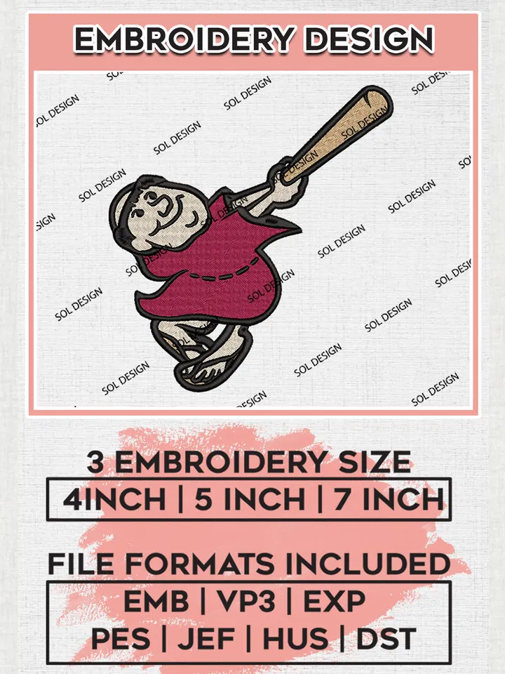 San Diego Padres Mascot Embroidery Files, MLB San Diego Padres Team Embroidery Designs, MLB Teams, 3 sizes, MLB Machine embroidery designs, Digital Download