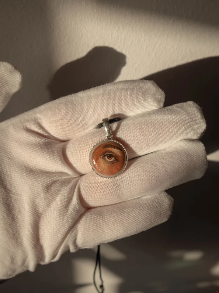 Handmade silver jewelry, Pendant "Lover Eye", Handmade jewelry charm