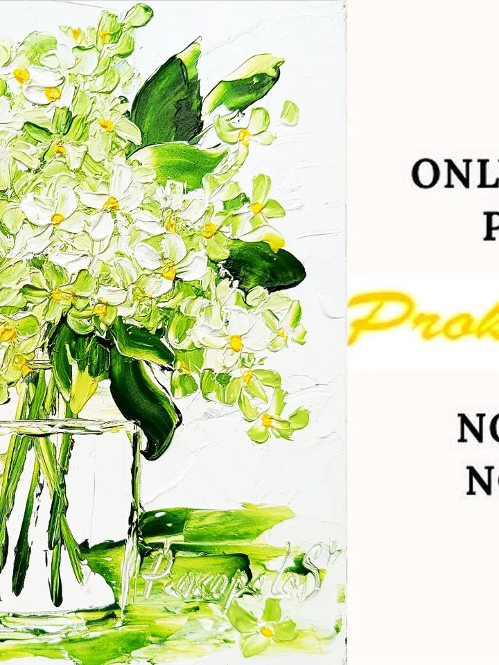 Lilac Floral Painting Monochrome Original Art Impasto Oil Painting Lilac Flower Small Wall Art by ArtProkopaloSv