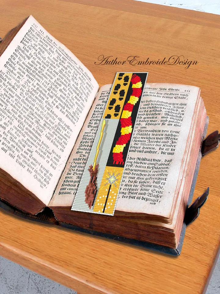 Magic bookmark cross stitch pattern PDF download Wizarding world cross stitch chart, Easy bookmark pattern digital PDF, Wizard school #B357