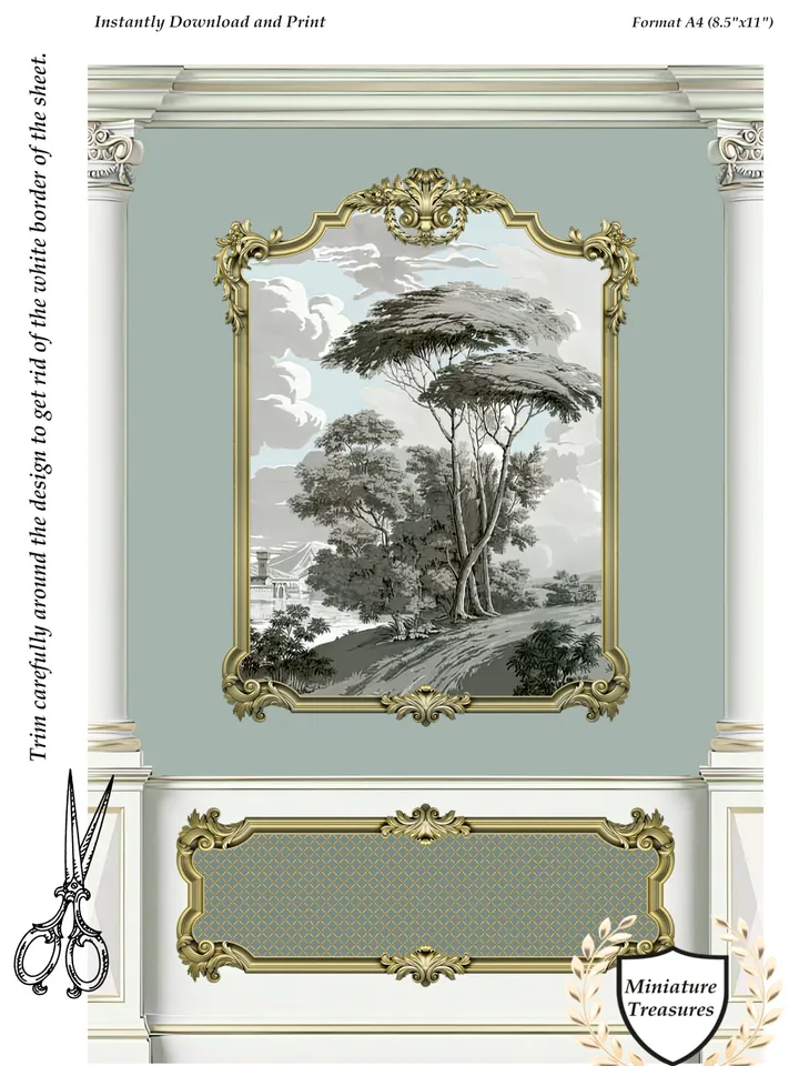 Wallpapers- Set 17-v4 | Printables for Dollhouses and Unique Miniature Projects | Digital Downloads | in Scale 1/12th