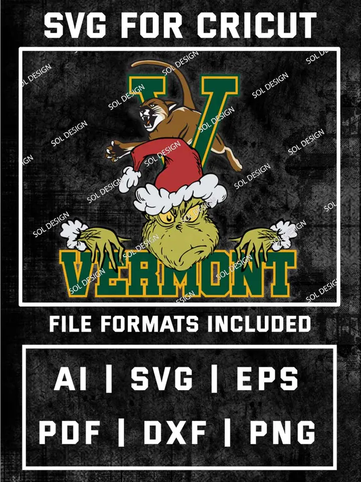 Grinch Vermont Catamounts SVG, NCAA SVG Design, NCAA Vermont Catamounts SVG, NCAA Catamounts Cricut, Christmas Svg, Grinch svg, Digital Download