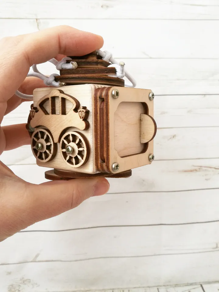 fidget toy - Busy cube - butterfly, wooden baby montessori toy for toddlers
