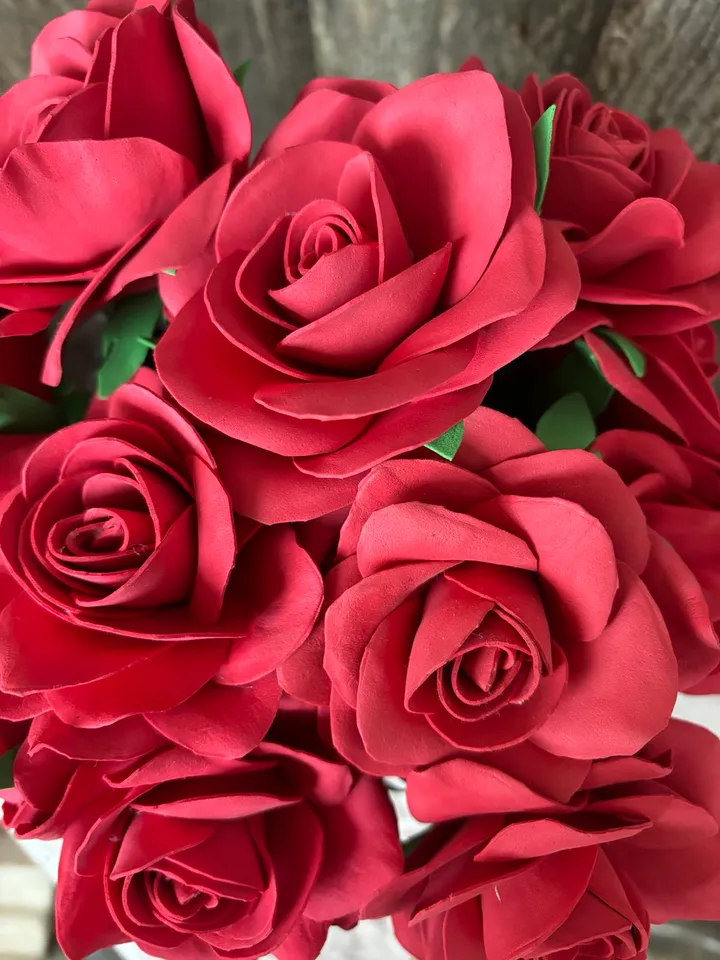 Luxury red roses in box vintage style/gift for her/handmade floral arrangements. Handmade decor indoor