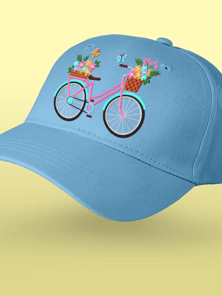 Bicycle embroidery design Machine embroidery pattern 3 size Bicycle with flowers embroidery files, Flower basket bike embroidery #R43