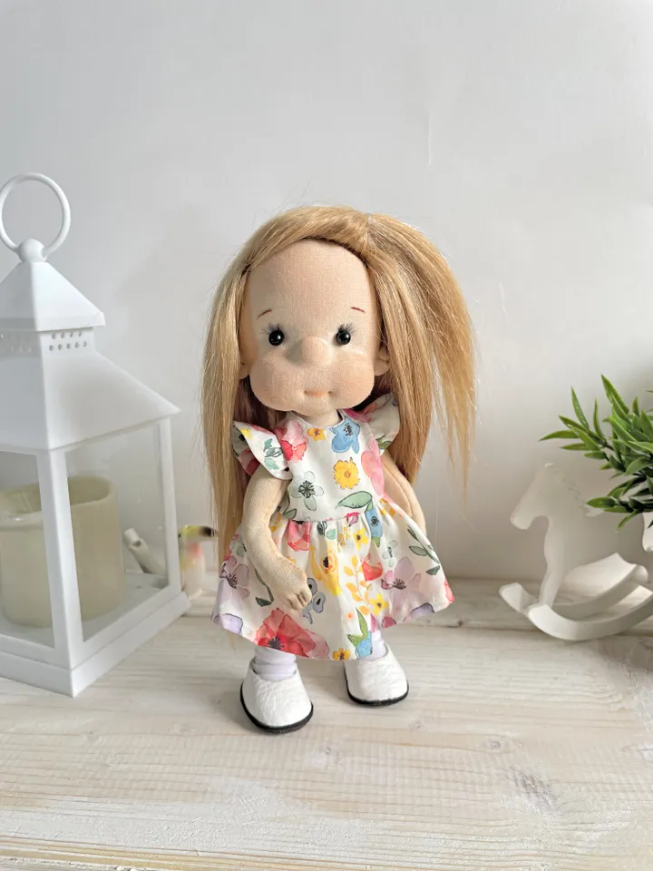 Handmade Poseable Art Doll Waldorf Inspired Collectible Heirloom Gift for Girls (20cm)