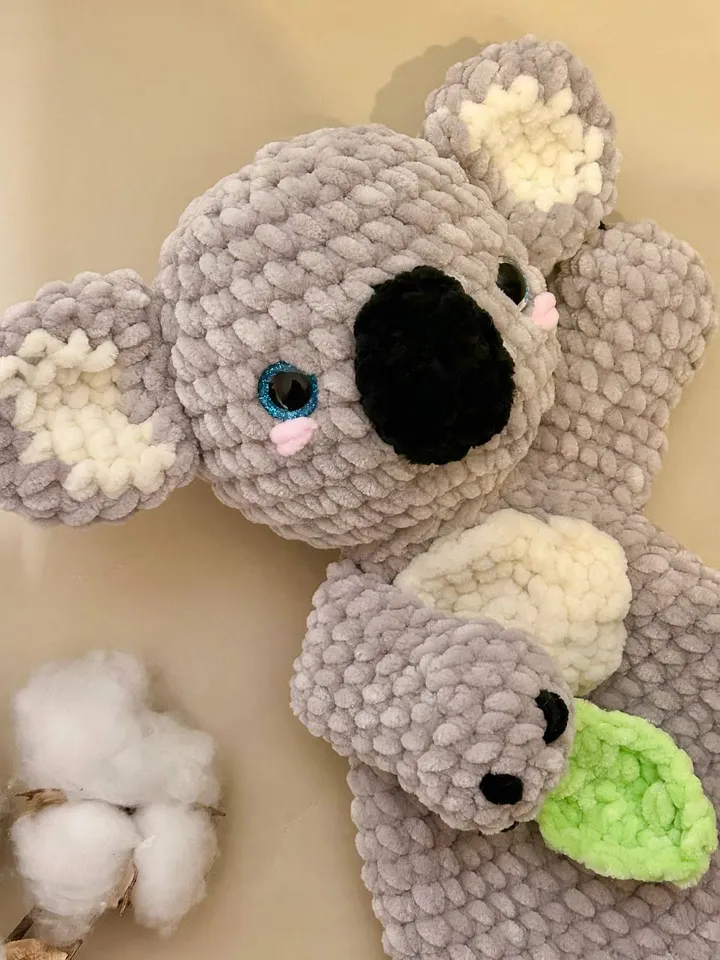 Crochet koala snuggler pattern Amigurumi koala lovey pattern Crochet koala cuddle toy tutorial