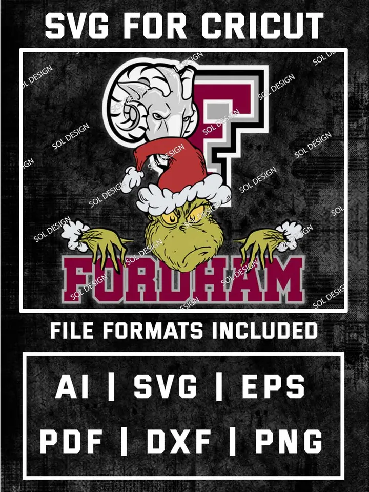 Grinch Fordham Rams SVG, NCAA SVG Design, NCAA Fordham Rams SVG, NCAA Rams Cricut, Christmas Svg, Grinch svg, Digital Download