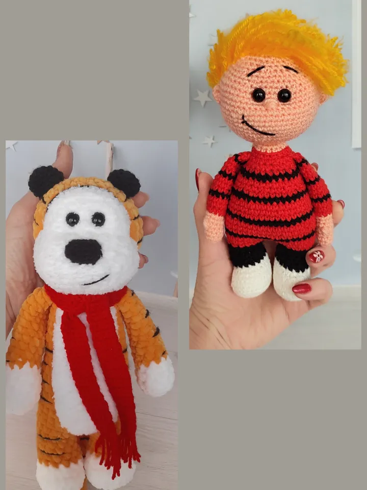 Tiger Hobbes and Calvin toy set