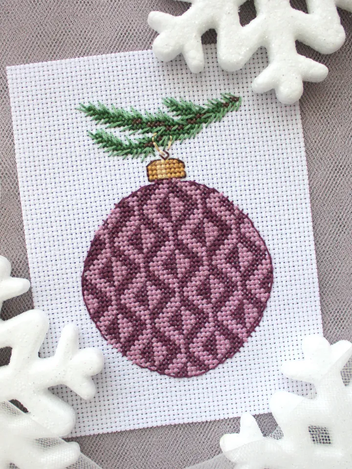 Cross Stitch Pattern PDF - Christmas Ornament - Geometric Design