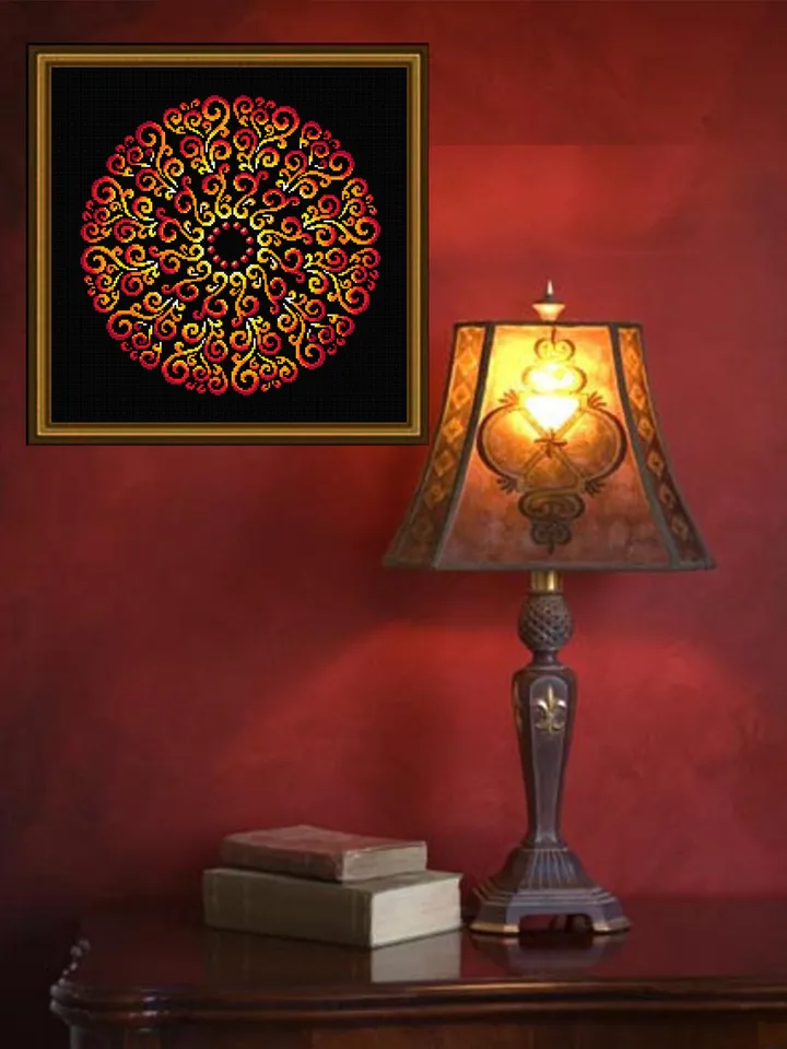 Colorful mandala cross stitch pattern PDF download Mandala ornament for hand embroidery PDF, Modern beginner stitch, DIY Home decor #M221