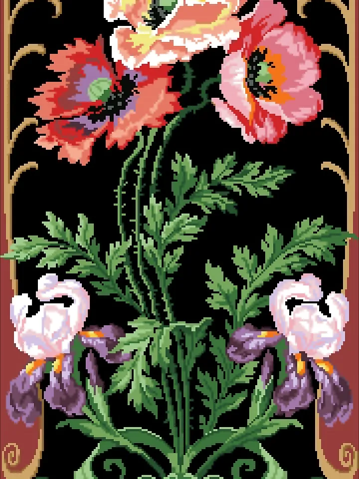 Antique Cross Stitch Pattern Antique Bouquet Digital Download PDF