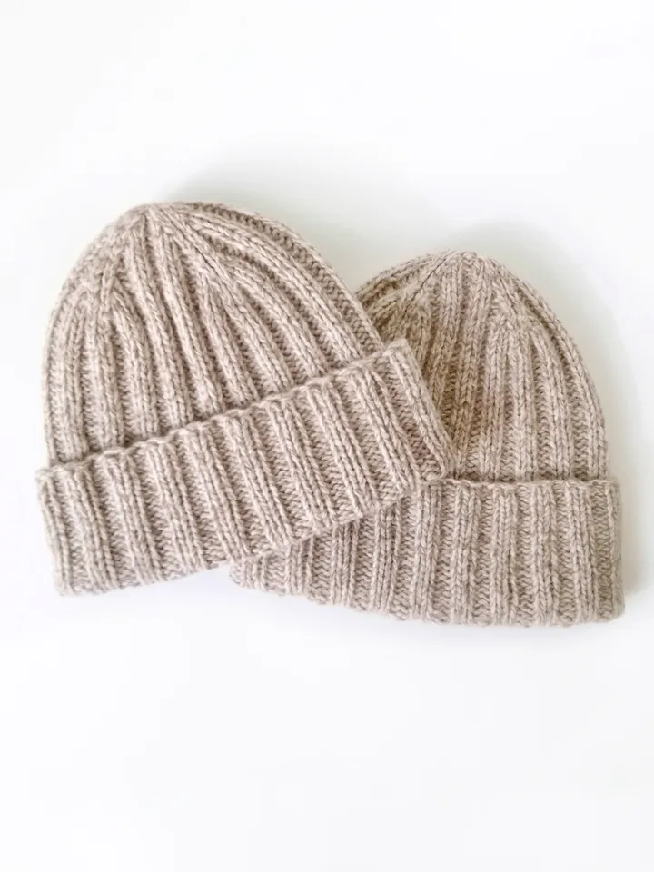 Hand-Knitted Warm Winter Cap, Handcrafted Italian Cashmere Men's Beanie: Seamless Luxury Knit with Cuff, Handmade Design. FREE SHIPPING!
