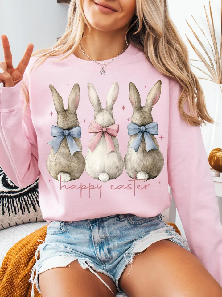 Happy Easter PNG, Coquette Easter Bunny Png, Retro Easter Png Cute Easter Day Shirt Design, Trendy Easter Day Png, Sublimation, Digital