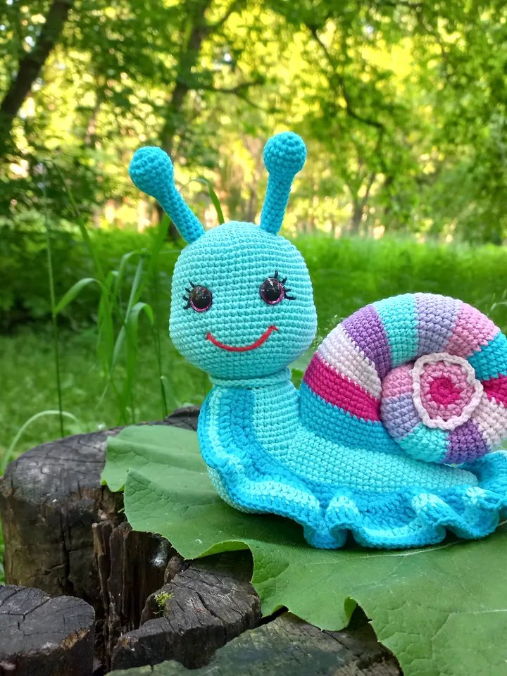Snail crochet pattern PDF in English Cute snail amigurumi Toy crochet tutorial