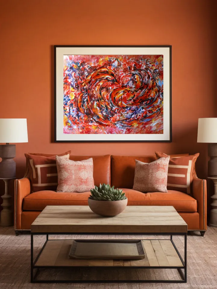Abstract bird painting original wall art