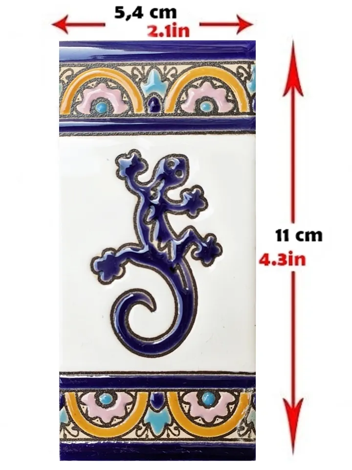 Ceramic letters and numbers 11cm (4.3") for the wall - Hand-glazed in Spain - "ARCOS-AZUL" models - Ceramic letters number -