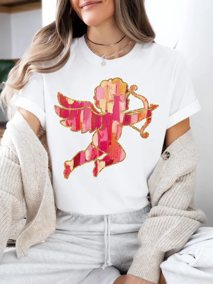 Cupid Valentine Day Cupid Brushstroke png, Valentine png, Valentines day Png, xoxo png, valentine png glitter, Coquette Valentine Png