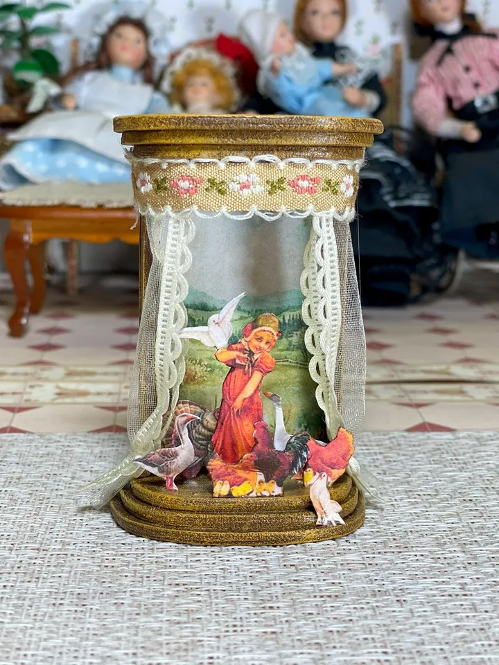 Puppet theater in a country style. 1:12. Handmade.