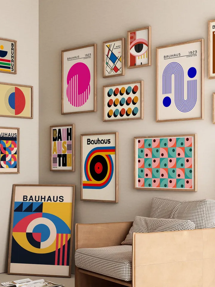 Bauhaus poster set of 2000+ premium printable wall art prints mid century modern minimalist abstract geometric bundle digital print download