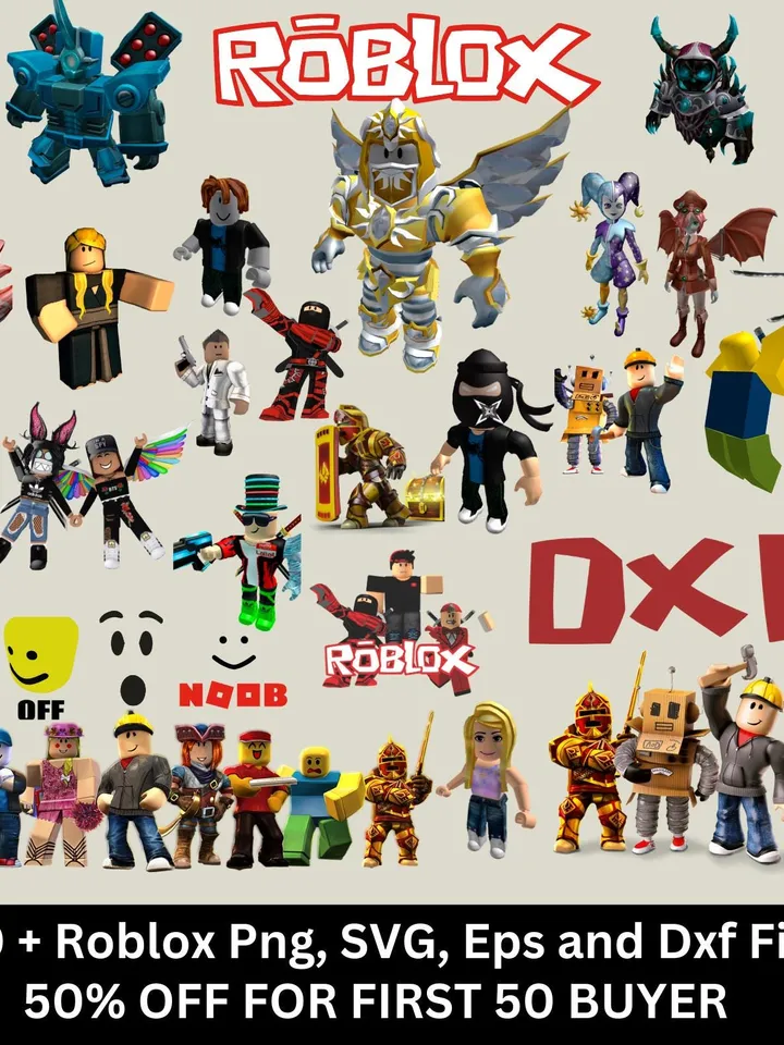 Roblox PNG Clipart Bundle: 150+ Gaming Graphics, Fonts, Digital Paper (Digital Download
