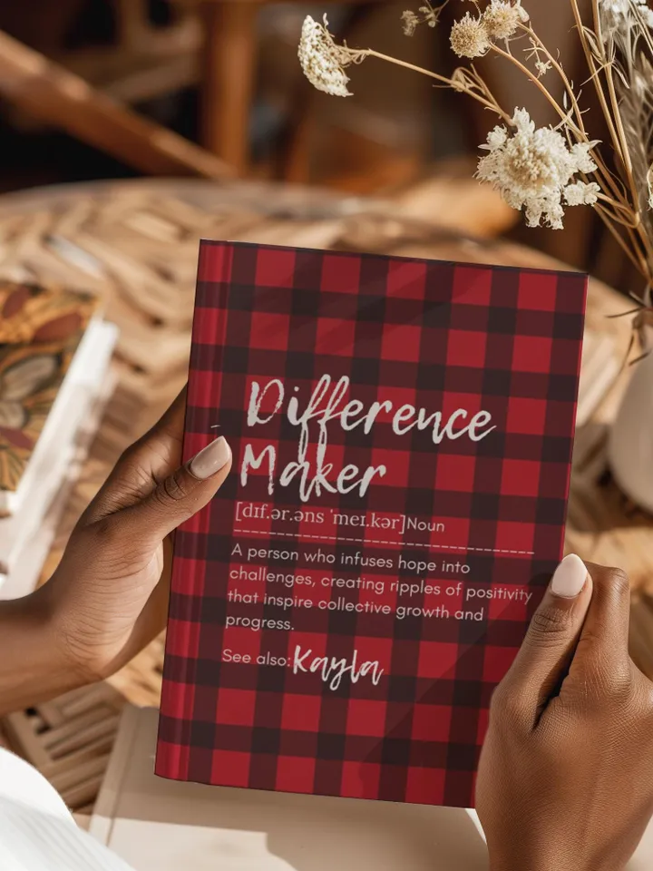 Personalized Difference Maker Journal with your name; Difference Maker Definition Gift; Custom Coworker Gift Employee gift Mentor Leader