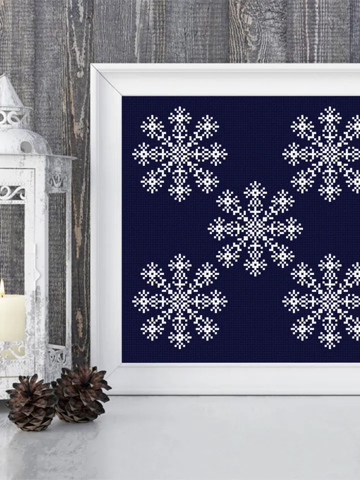 Snowflake cross stitch pattern download PDF Christmas snowflake ornament digital Christmas cross stitch chart Small winter embroidery #N2