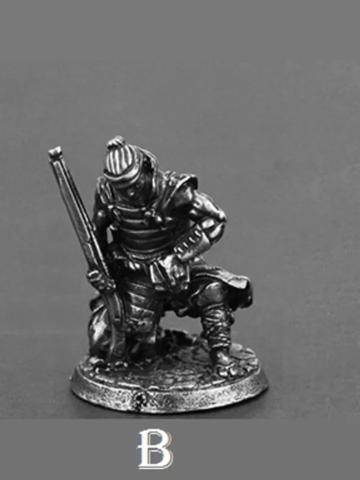 Japanese Shogunate samurai figurines, copper miniatures, tabletop wargaming fantasy miniature figures.