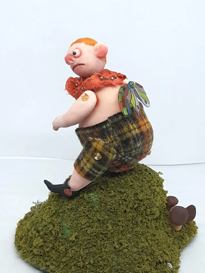 Miniature Whimsical Elf called Giant Handmade OOAK Art doll collectible