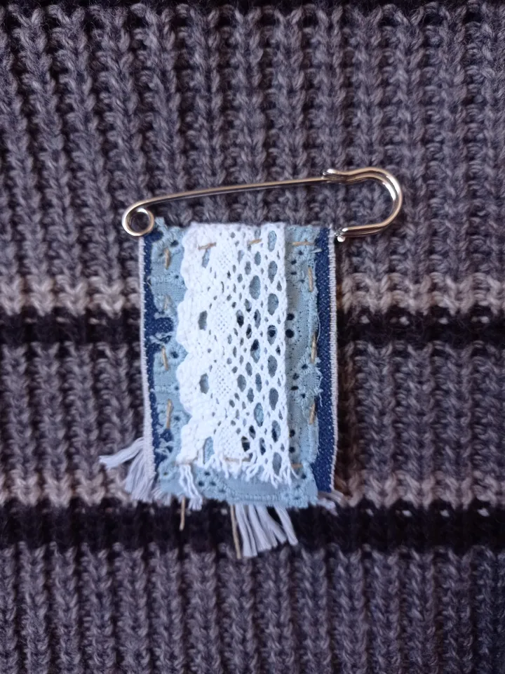 Denim Pin Brooch
