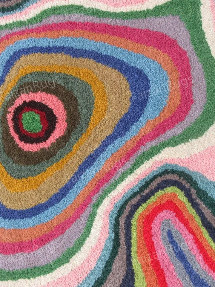 Multi Color | Irregular Shaped Hand-Tufted Vibrant Colors Wool Rug | Handmade Area Rug for Home, Bedroom, Living Room, Kids Room, Custom Rug