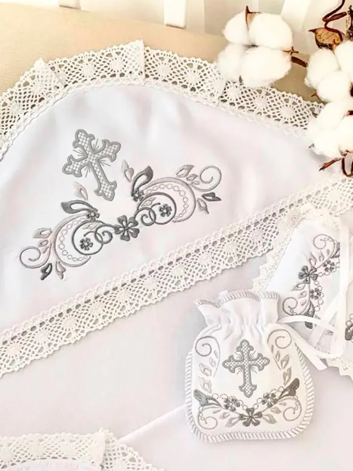 Religious cross embroidery design Machine embroidery pattern 5 sizes, Embroidery files christian cross, Baptism embroidery Holy cross #R10