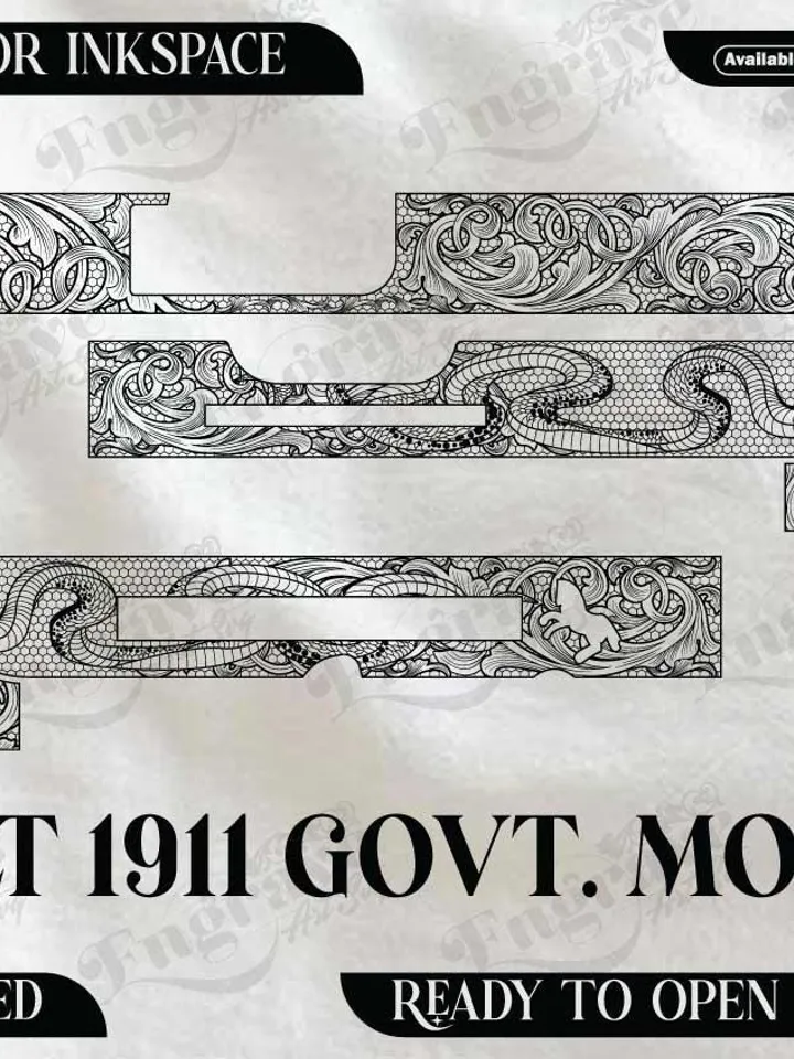 COLT 1911 GOVERNMENT MODEL Design,lasercut,laserengraving,fiberlaser,engravingfiles