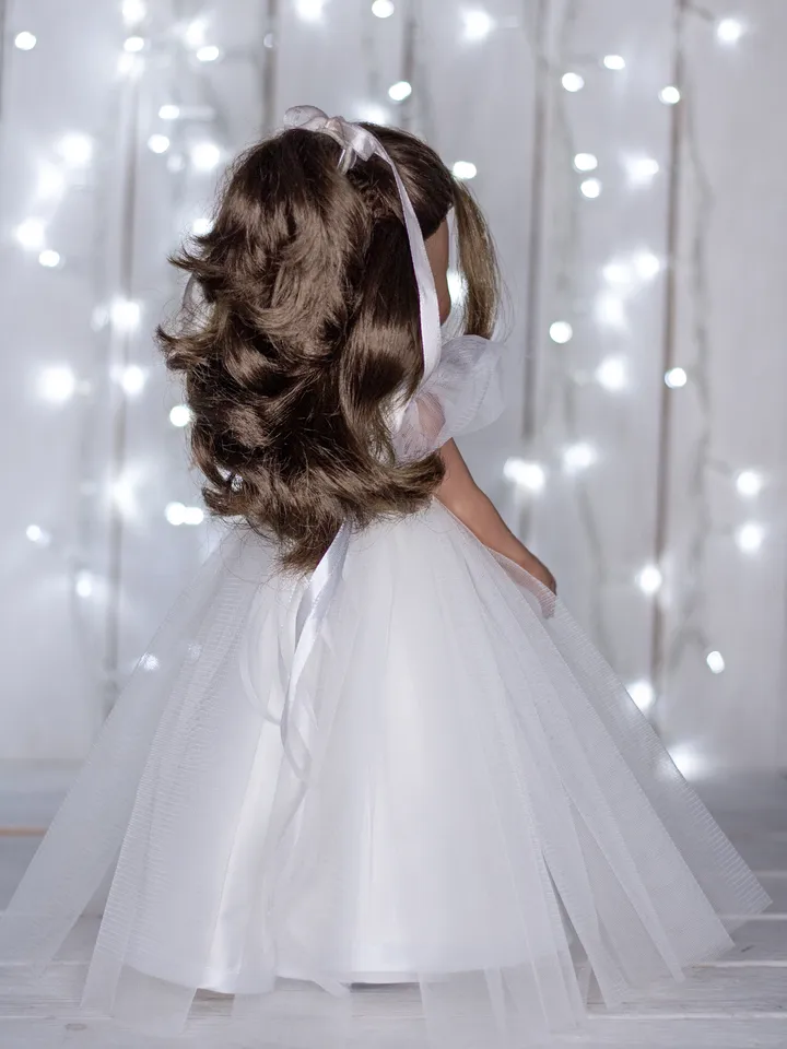 Beautiful White dress for Paola Reina doll 13 inch, Doll clothes, Paola Reina clothes, Dolls outfit, Fluffy doll dress