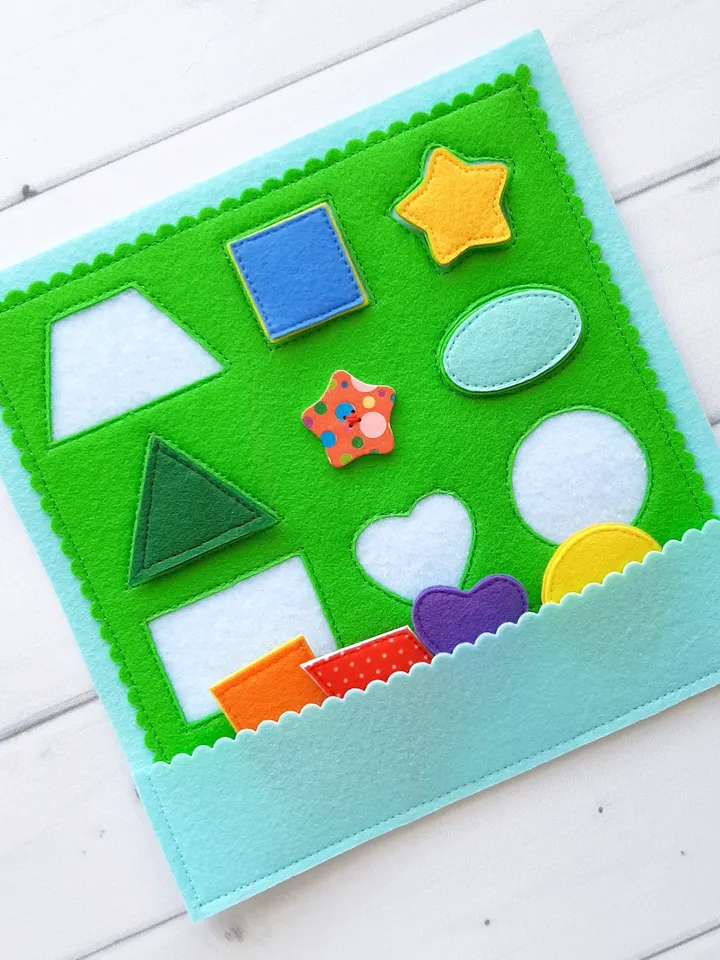 Color sorting Quiet book Pattern pdf, Felt book pattern, Soft sensory book template, Busy book sewing ideas for kids 2, 3, 4 year old