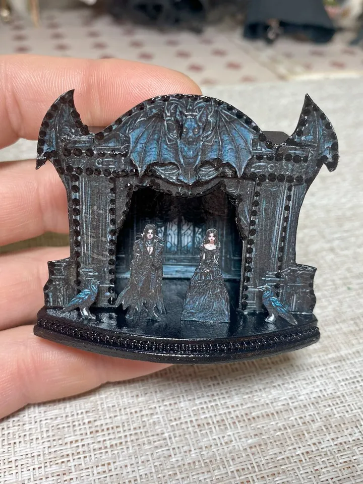 Gothic puppet theaters. Theaters for a stylized dollhouse. Gothic. 1:12. Handmade.