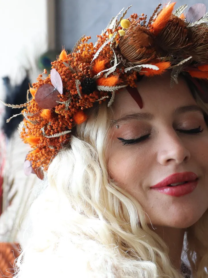 AutumnCrownBohoBridalEthnicTouchNaturalHandcraftedFloralWeddingElegantTrumpNovemberSaleHalloweenWitchesHolidayGiftSportAnimalaNecklac