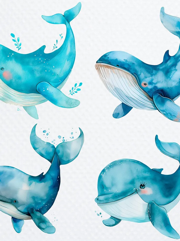 14 Cartoon Whale PNG Clipart, Whale Illustration, Printable Watercolor  Cartoon Whale png for sublimation, Whale  Paper craft, junk journal