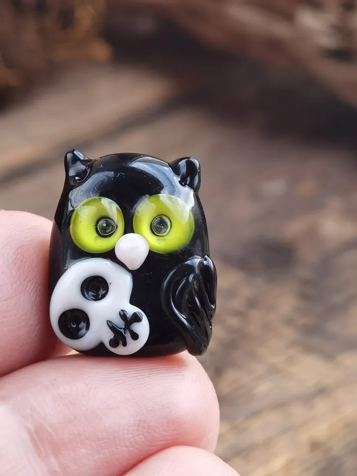 Glass figurines Miniature Owl figurine Tiny owl glass owl gifts graduation gifts Tiny glass animals terrarium figurines Animal figurines