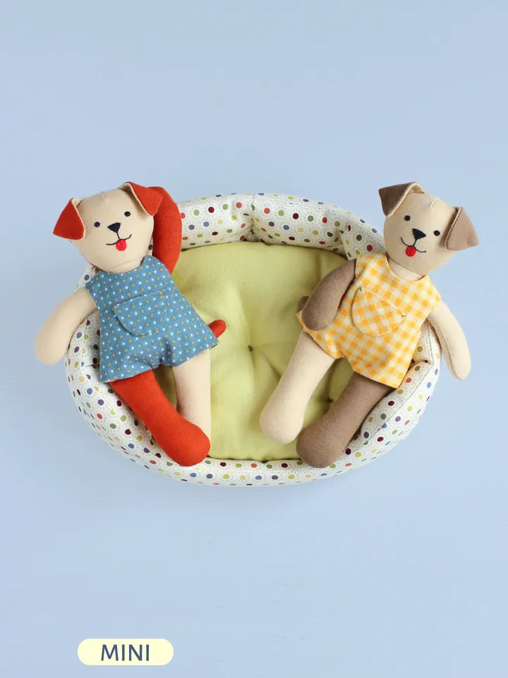 2 PDF Mini Dog Doll and Bed for Mini Pet Sewing Patterns Bundle