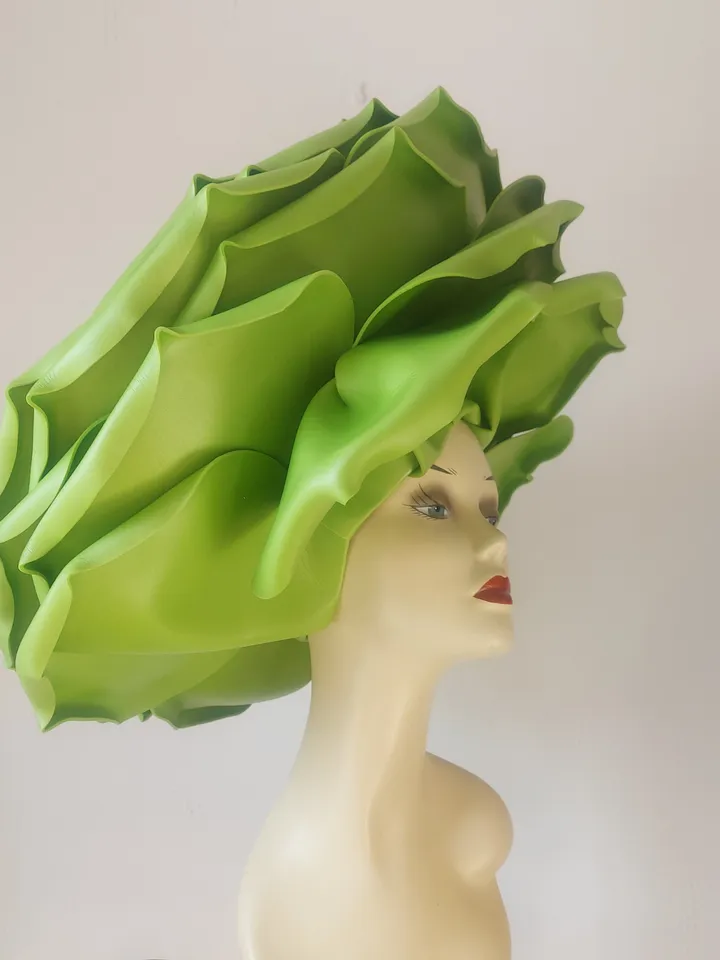 Extra large rose hat Derby headdress pistachio color Women Fashion Headwaer Hat for Wedding and Tea Patry 55 cm